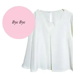 【バイバイ】Bye Bye♡Vネックトップス被りタイプ♡フレアー袖♡シンプル♡F