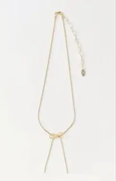 SALEユナイテッドアローズグリーンレーベル✿リボンロングネックレスゴールド美品