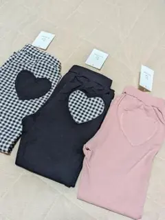 ブランシェス　ハート型ポケット付きフレアパンツ3点セット
