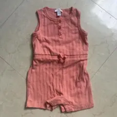 アメリカ購入ピンク リブ編みロンパース 18-24M