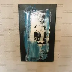 青緑と紫の抽象画