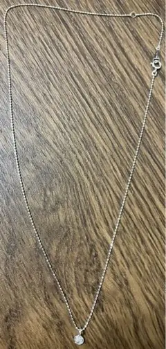 agete (アガット) 一粒ダイヤモンド0.1ct K10 ネックレス