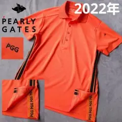 パーリーゲイツ】2022年人気PGGロゴデザイン 半袖ゴルフポロシャツM