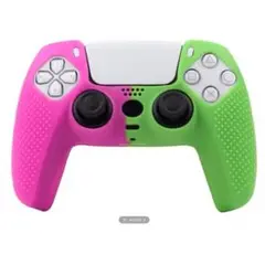 (G35) 単品　PS５コントローラーカバー　ピンク＆グリーン