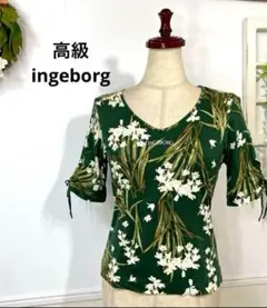 91 高級　INGEBORG お花　センターロゴ　トップス　ピンクハウス