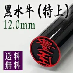 【黒水牛12.0mm 高級ケース付】老舗店の本格印鑑　認印銀行印はんこ　即発送