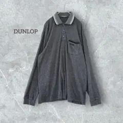 【ダンロップ】 メンズ 長袖 ポロシャツ LL レーヨン混 トップス