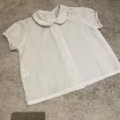 ANNAFIE 12M 襟付きホワイトシャツ サンサカエプチ ボンポワン