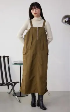 アズールバイマウジー　ナイロンジャンスカ　カーキ