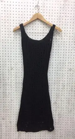 Y2K モード ゴス パンツ古着 BOSS メッシュ重ね鍵編みニットワンピ