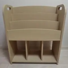 木製4段本棚 ベージュ
