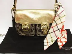 COACH コーチ 11594 ショルダーバッグ スカーフ付き ゴールド