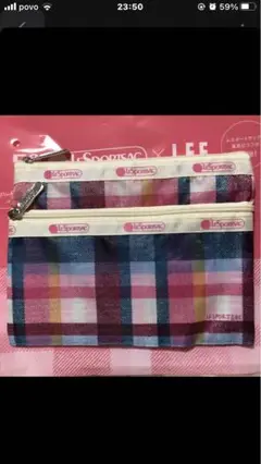 【付録】LeSportsac　優しげチェック柄ポーチ