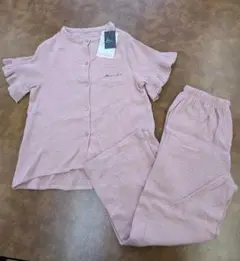 新品 М Mumu&coダブルガーゼパジャマ ルームウェア 綿100% ピンク
