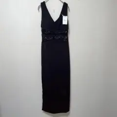 韓国　ブラック ノースリーブ ロングワンピース　M 新品
