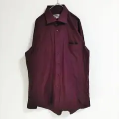 〈ミチコロンドン〉長袖シャツ　赤系　ストライプ　メンズ　L