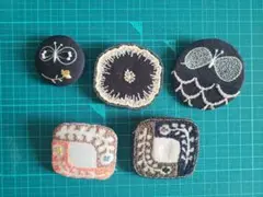 ミナペルホネン ブローチセット　ハンドメイド　lolo jellyflower