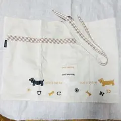 腰エプロン　犬柄　ガーデニングエプロン　料理　ベージュ