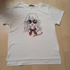 INGNI イラストプリント 半袖Tシャツ ホワイト