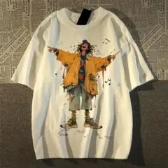 ストリート系グラフィックアニメTシャツ ゆったりデザイン 年中OK お出かけに