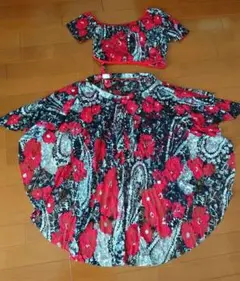 ベリーダンスレッスン着上下(ホック付)☆美品☆