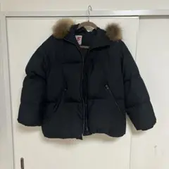 黒ファー付きダウンジャケット 80 (XS)