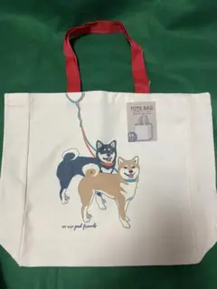 新作　新品柴犬柄キャンパストートバッグ
