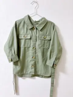 GLOBAL WORK シャツブラウス　カーキ　100
