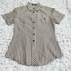 【訳あり】バーバリーブルーレーベル　半袖シャツ　ストライプ　36