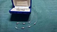 銀製本真珠ネクタイピン　銀製真珠ネックレス