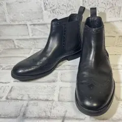 【未使用級】 Clarks サイドゴアブーツ ウイングチップ 24.5