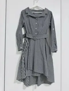 【MIIA 】ミーア　チェック柄シャツワンピース