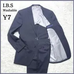 I.B.S はるやま ウォッシャブル スーツ Y7 ネイビー ストライプ