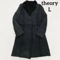 訳アリ【theory】ムートンコート ブラック L