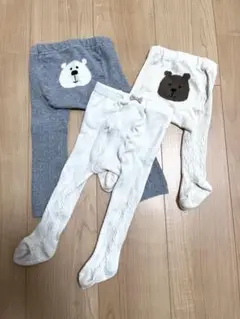 タイツレギンス3枚セット◇GAP◇プチマイン◇くまさんタイツ
