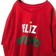 ワンダーショップ フェリスナビダ ロゴ Tシャツ レッド 赤 XL 古着