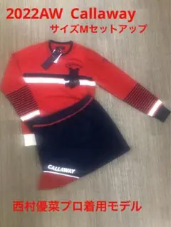 西村優菜プロ着用キャロウェイ BEARクルーネックセーターMu0026プリーツスカートM