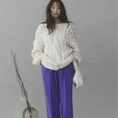 フレイアイディー ハンドケーブルロングニット