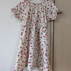アプレレクール　ワンピース　綿100 コットン　薄手　さくらんぼ　チェリー