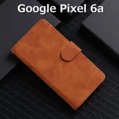 Google Pixel6a ケース 手帳 ブラウン