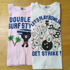 DOUBLE.B サーフスタイル＆ボウリングTシャツセット 100cm