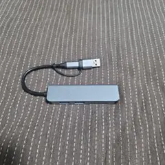 USBハブ シルバー 3ポート SDカードスロット