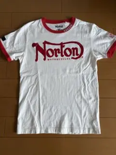 ノートン Norton MOTORCYCLES Mサイズ ホワイト/レッド
