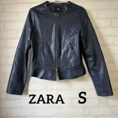 【ZARA】ライダーズジャケット ネイビー S