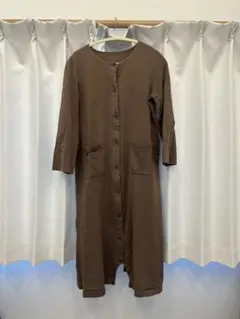 千趣会 ベルメゾン ブラウン ボタン付き パジャマ M-L
