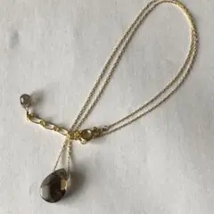 スモーキークォーツのドロップネックレス