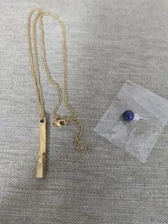 新品 ネックレス メンズ レディース ゴールド ステンレス ピアス ラピスラズリ
