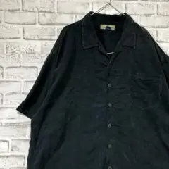 半袖シルクシャツ！アロハ　トミーバハマブラック2XL 731