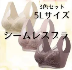 シームレスブラ 5L 暖色 3色セット ナイトブラ ノンワイヤー バストケア