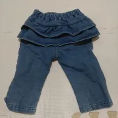 デニムブルー フリル付きパンツ 70サイズ